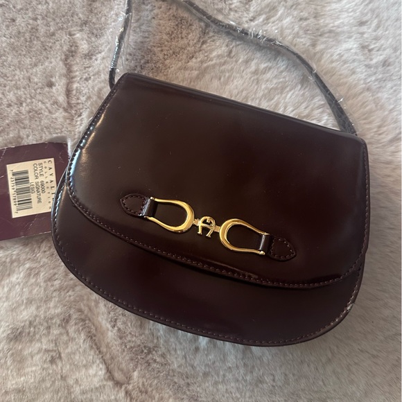 ETIENNE AIGNER CAVALIER COLLECTION SIGNATURE LEATHER SADDLE BAG - Picture 4 of 17